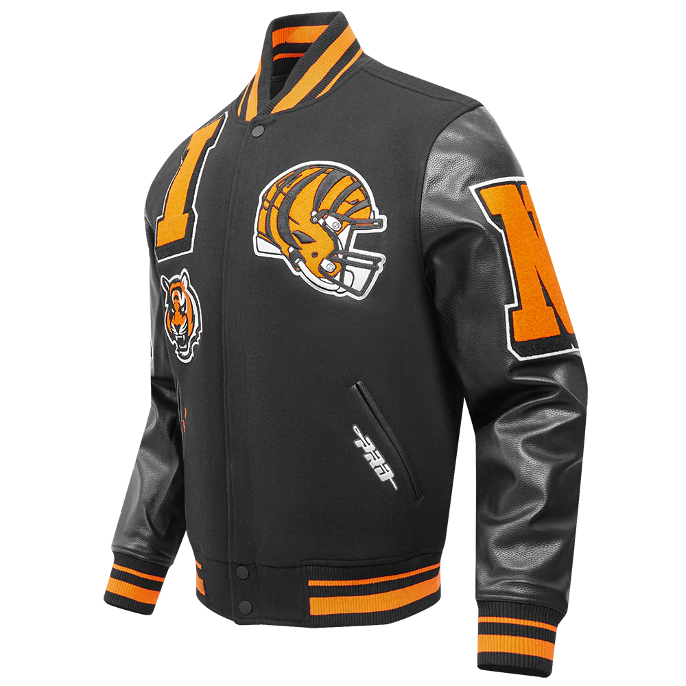 NFL CINCINNATI BENGALS MASHUP MEN'S RIB WOOL VARSITY JACKET