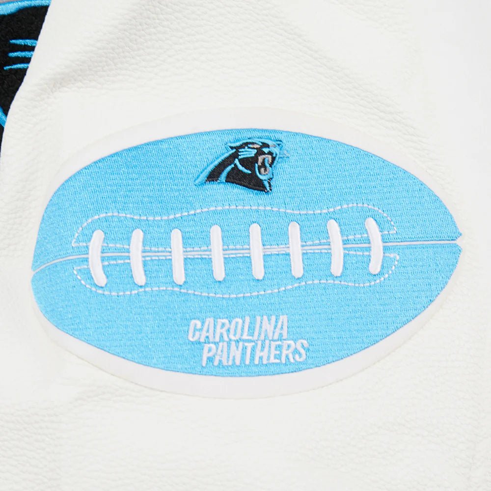 NFL CAROLINA PANTHERS OLD ENGLISH MEN'S RIB WOOL VARSITY JACKET