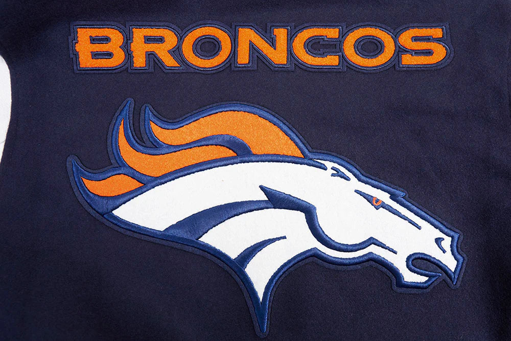 NFL DENVER BRONCOS MASHUP MEN'S RIB WOOL VARSITY JACKET