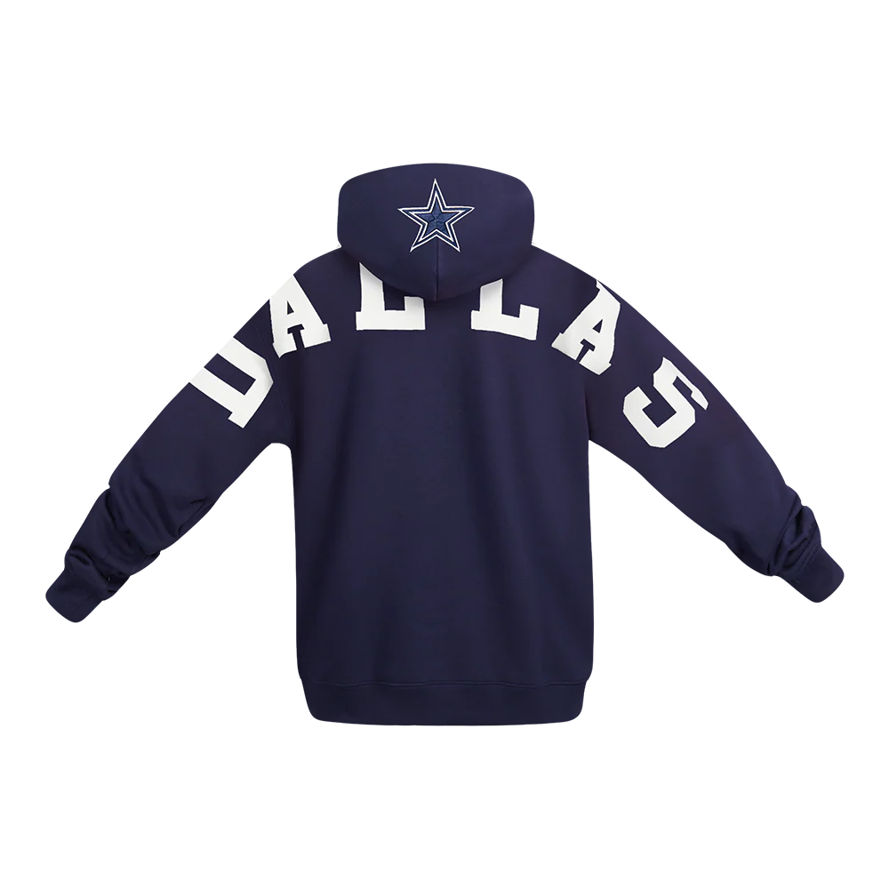 NFL DALLAS COWBOYS WINGSPAN MEN'S DROP SHOULDER FLEECE PULLOVER HOODIE