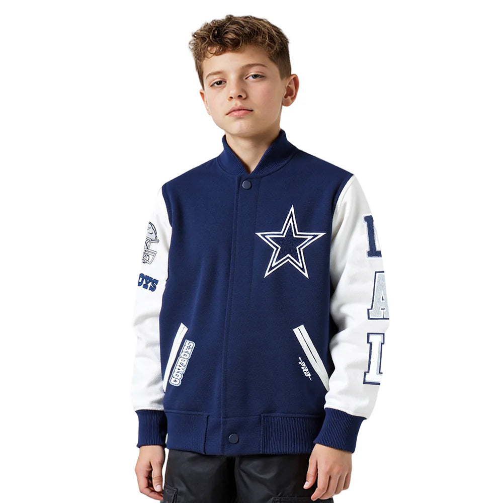 NFL DALLAS COWBOYS CLASSIC BIG BOYS WOOL VARSITY JACKET