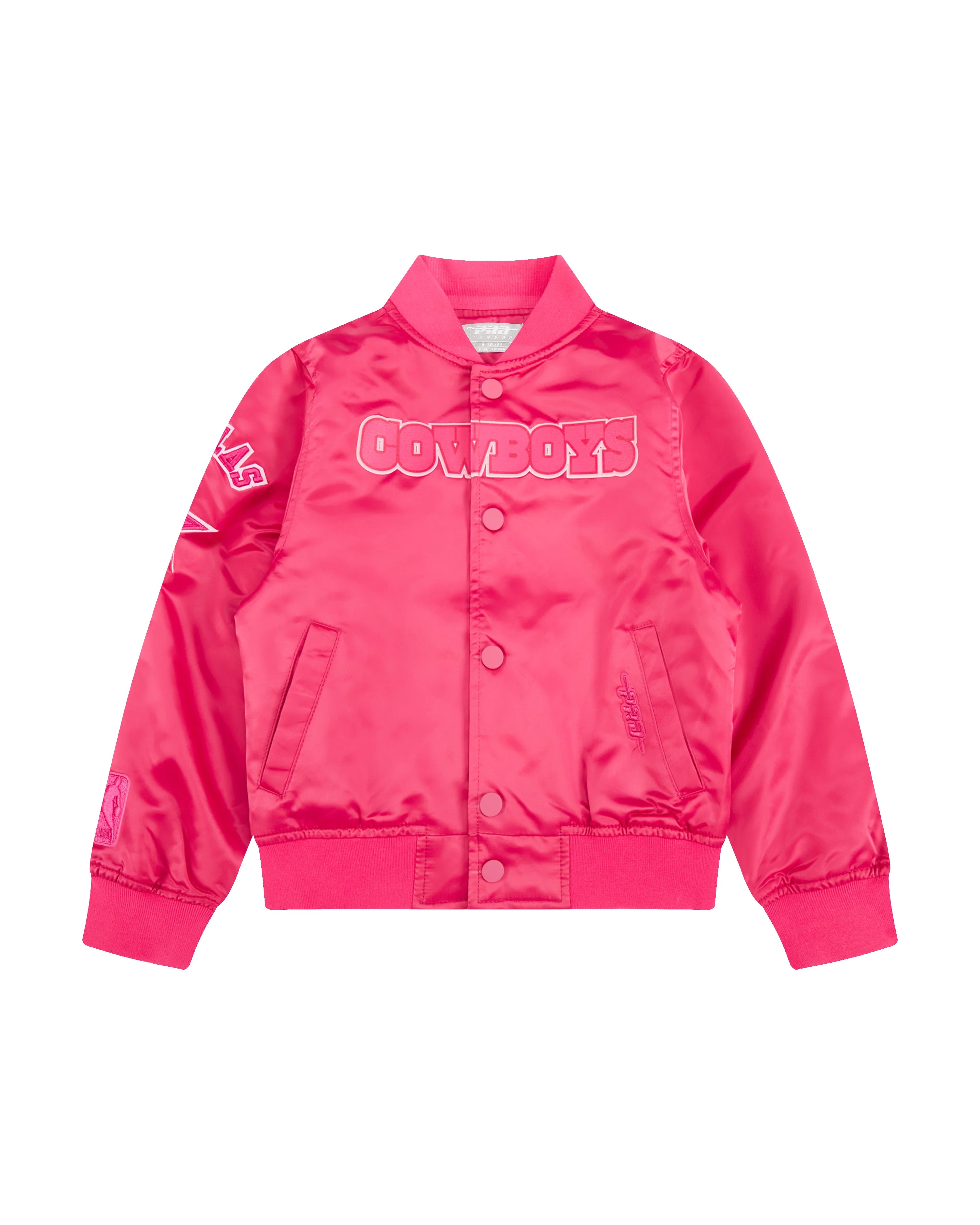 NFL DALLAS COWBOYS TRIPLE PINK LITTLE GIRLS SATIN JACKET