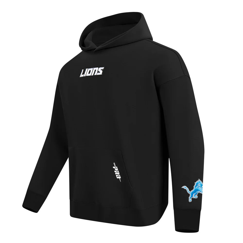 NFL DETROIT LIONS WINGSPAN MEN'S DROP SHOULDER FLEECE PULLOVER HOODIE