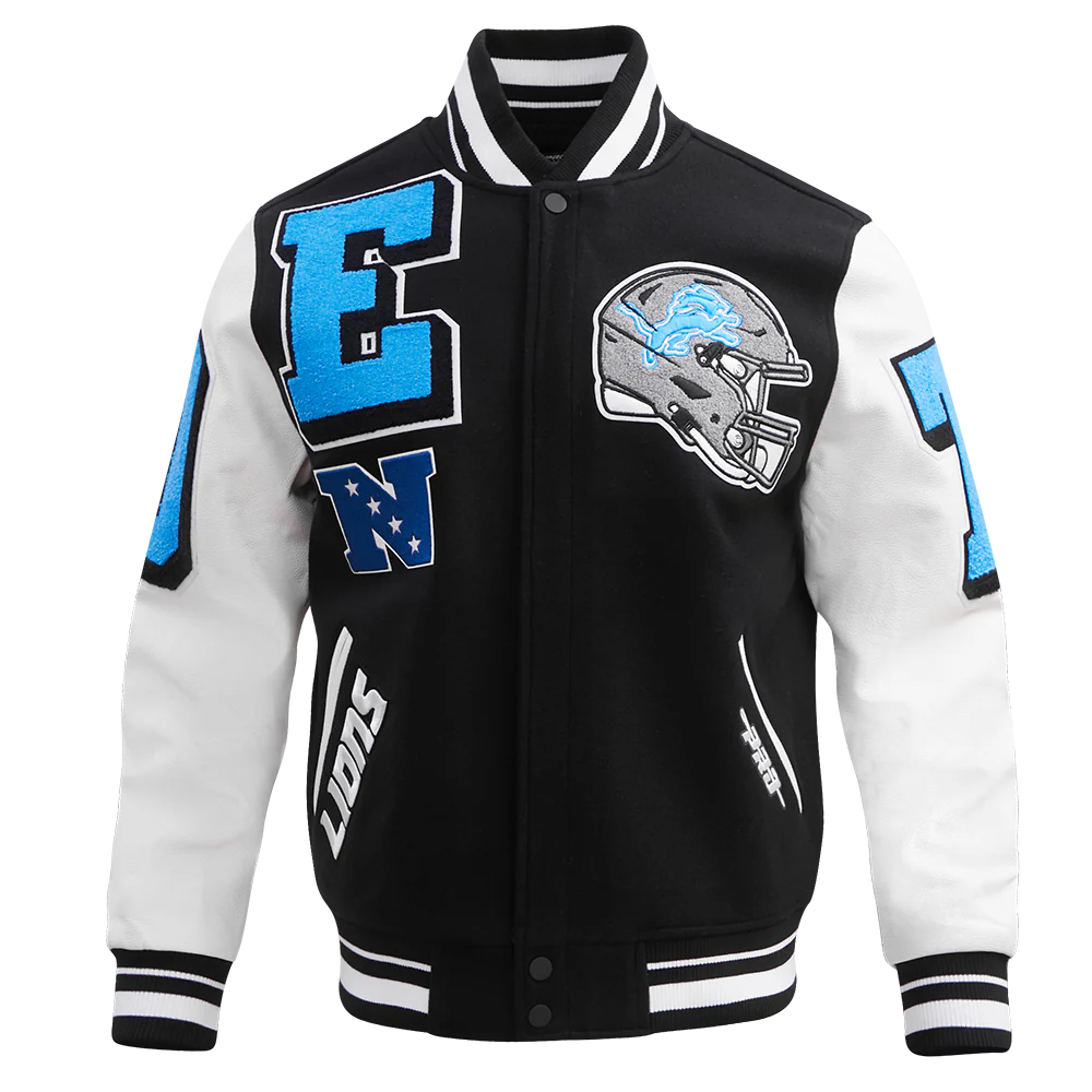 NFL DETROIT LIONS MASHUP MEN'S RIB WOOL VARSITY JACKET