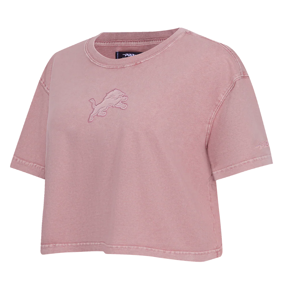 NFL DETROIT LIONS WASHED CLASSIC WOMEN'S ENZYME WASH BOXY TEE