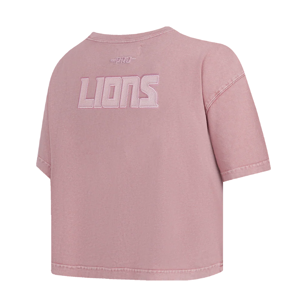 NFL DETROIT LIONS WASHED CLASSIC WOMEN'S ENZYME WASH BOXY TEE