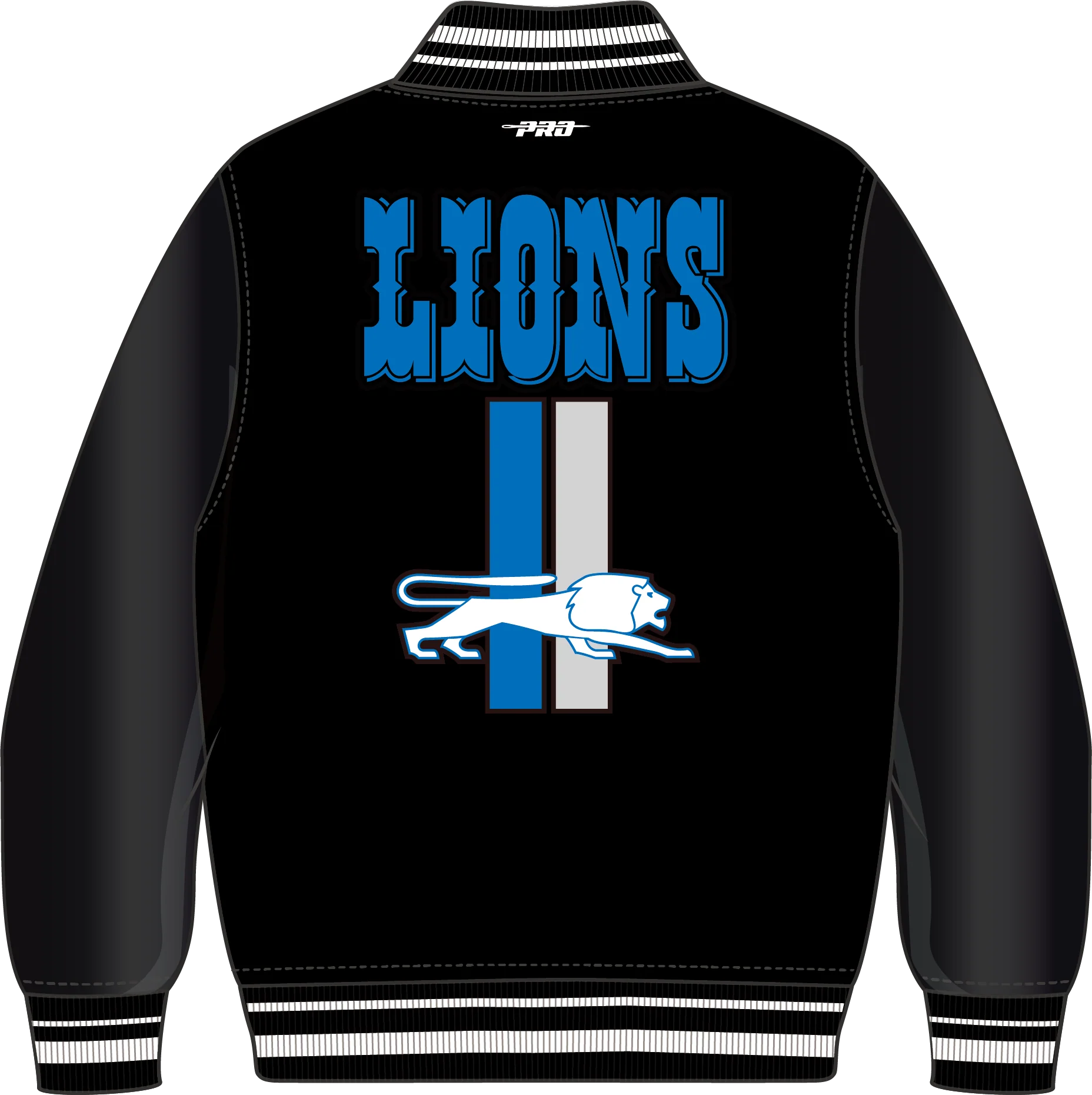 NFL DETROIT LIONS RETRO CLASSIC BIG BOYS RIB WOOL VARSITY JACKET