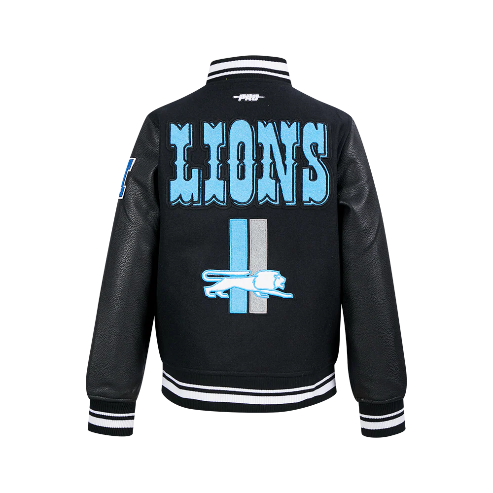 NFL DETROIT LIONS RETRO CLASSIC BIG BOYS RIB WOOL VARSITY JACKET