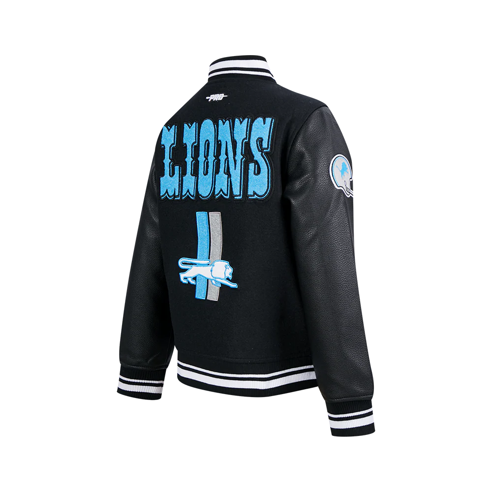 NFL DETROIT LIONS RETRO CLASSIC BIG BOYS RIB WOOL VARSITY JACKET