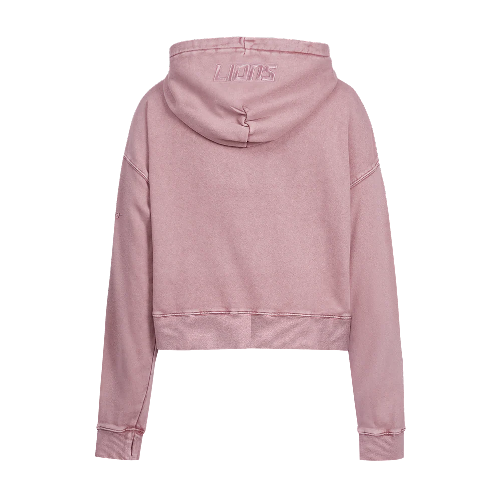 NFL DETROIT LIONS WASHED CLASSIC WOMEN'S ENZYME WASH FT CROPPED PO HOO