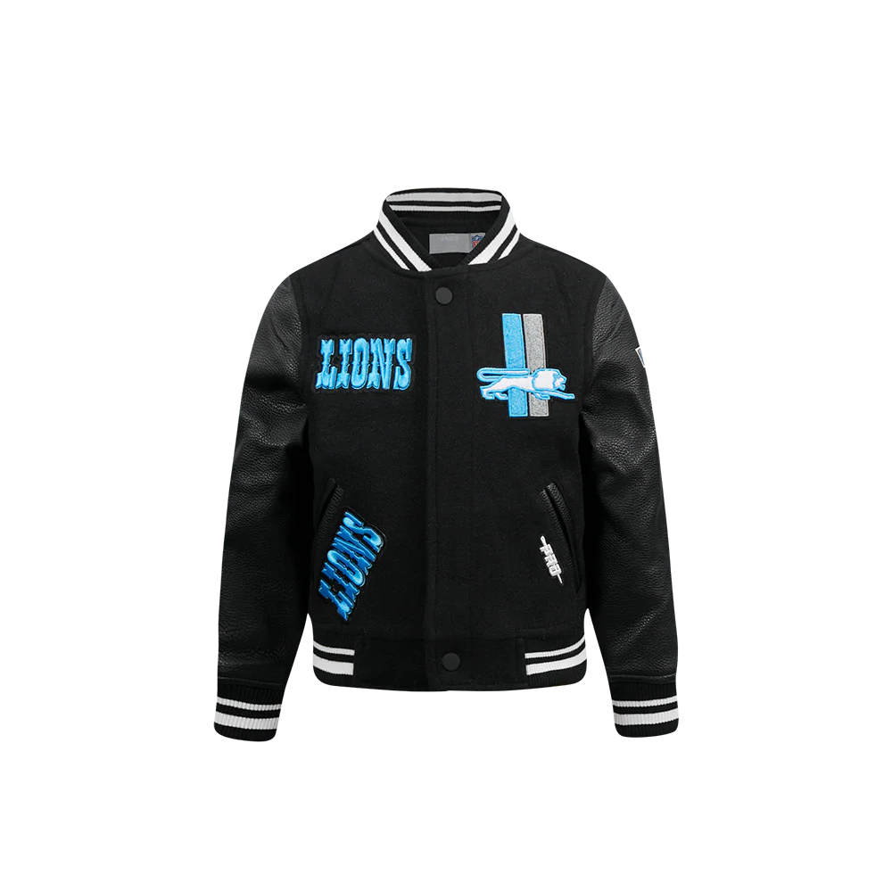 NFL DETROIT LIONS RETRO CLASSIC TODDLER BOYS RIB WOOL VARSITY JACKET