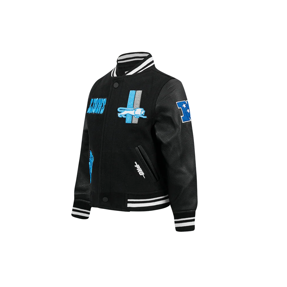 NFL DETROIT LIONS RETRO CLASSIC TODDLER BOYS RIB WOOL VARSITY JACKET
