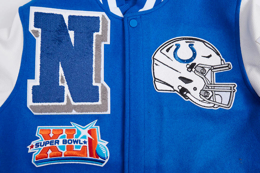 NFL INDIANAPOLIS COLTS MASHUP RIB WOOL MEN'S VARSITY JACKET