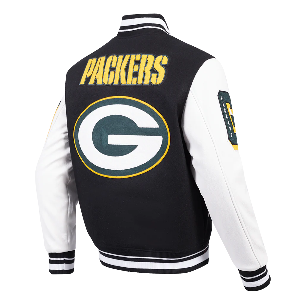 NFL GREEN BAY PACKERS MASHUP MEN'S RIB WOOL VARSITY JACKET