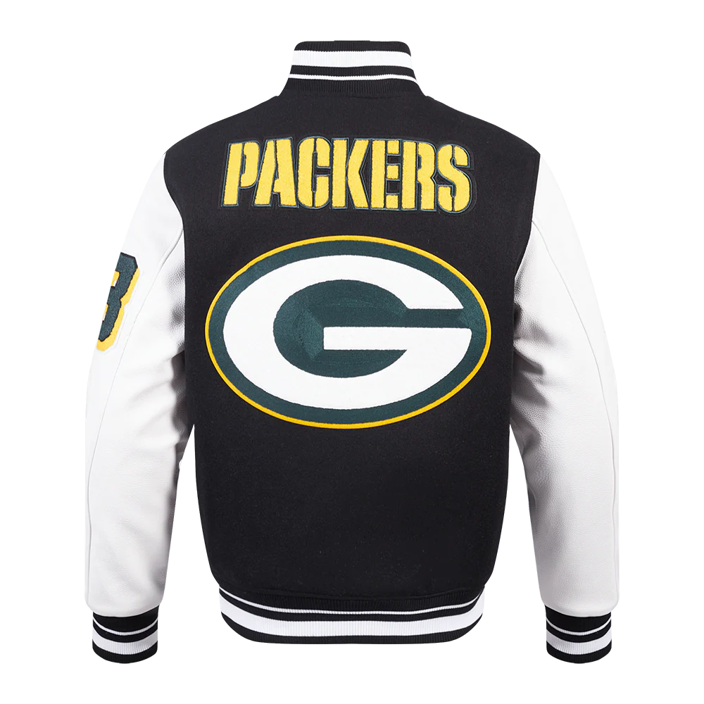 NFL GREEN BAY PACKERS MASHUP MEN'S RIB WOOL VARSITY JACKET