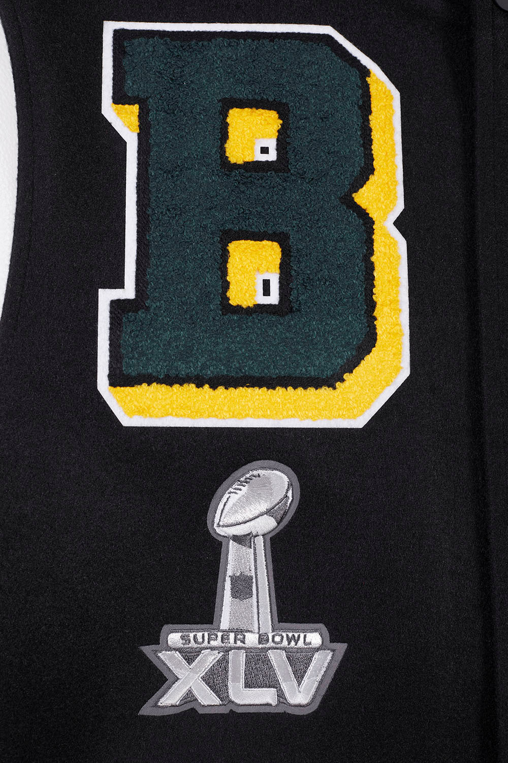 NFL GREEN BAY PACKERS MASHUP MEN'S RIB WOOL VARSITY JACKET