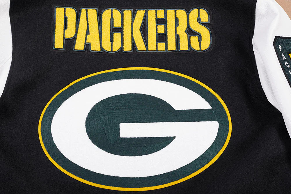 NFL GREEN BAY PACKERS MASHUP MEN'S RIB WOOL VARSITY JACKET