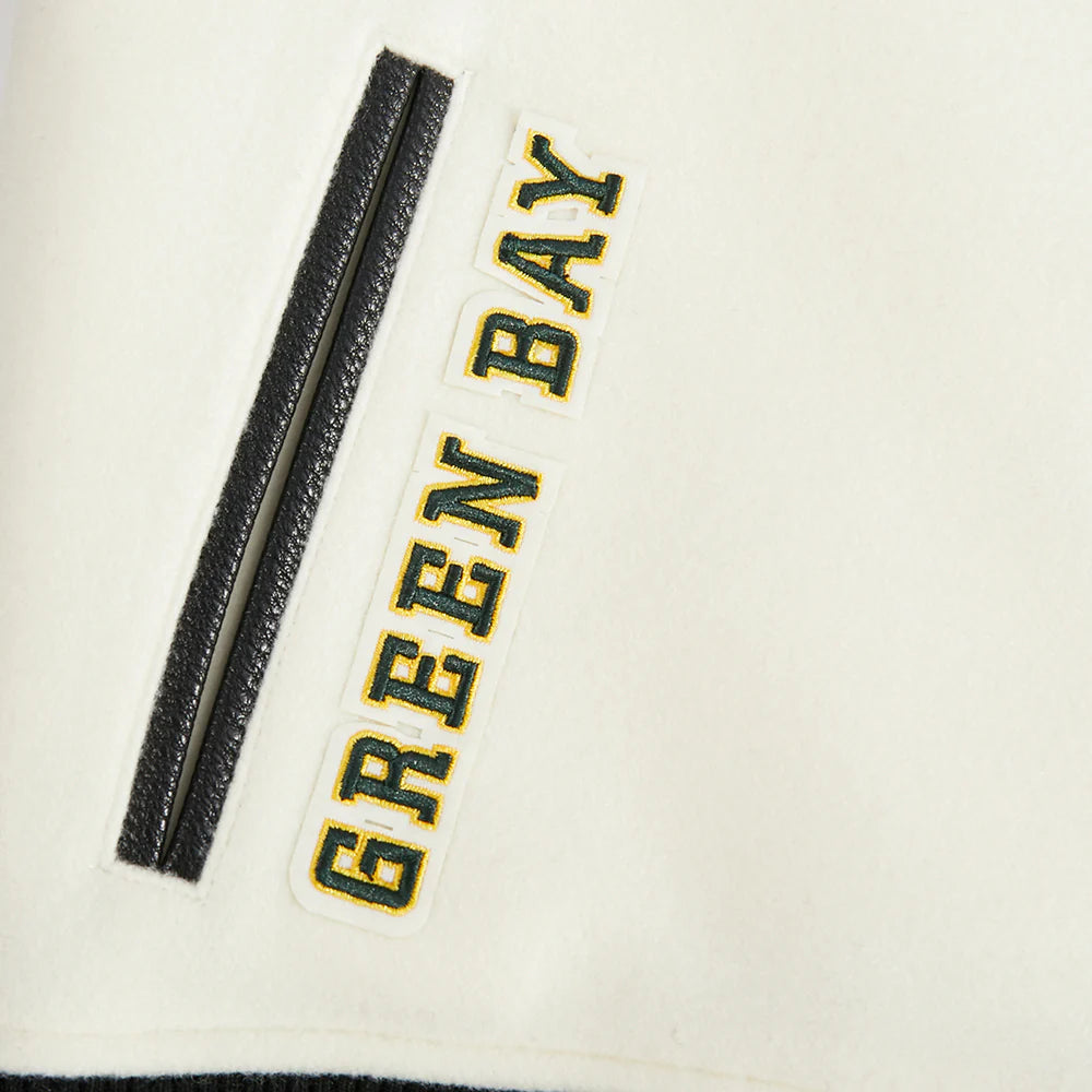 NFL GREEN BAY PACKERS RETRO CLASSIC WOMEN'S RIB WOOL VARSITY JACKET