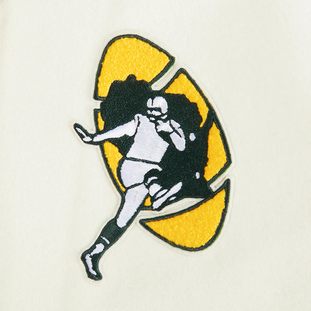 NFL GREEN BAY PACKERS RETRO CLASSIC WOMEN'S RIB WOOL VARSITY JACKET