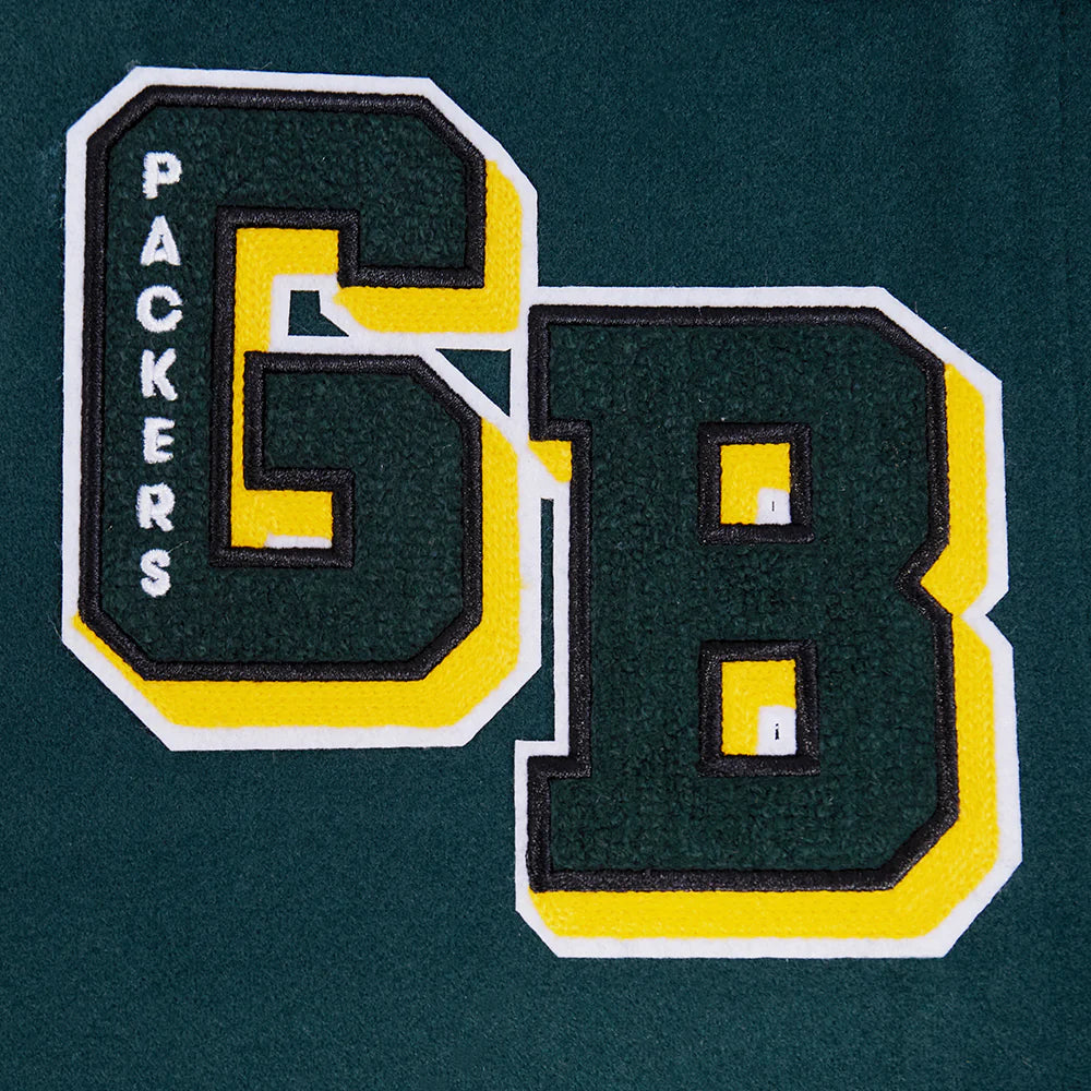 NFL GREEN BAY PACKERS MASHUP WOMEN'S RIB WOOL VARSITY JACKET