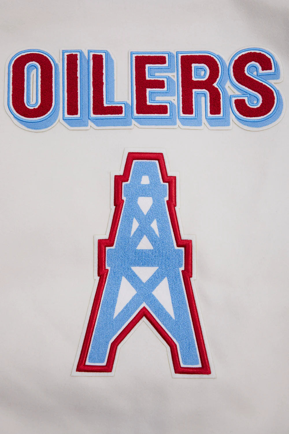 NFL HOUSTON OILERS RETRO CLASSIC MEN'S RIB WOOL VARSITY JACKET