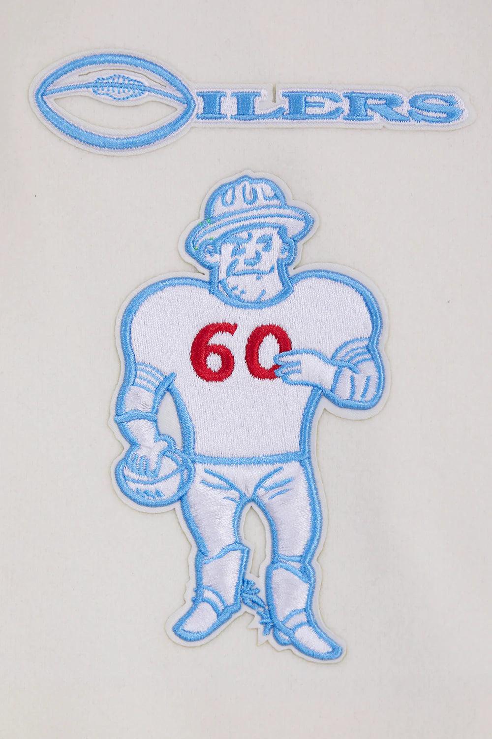 NFL HOUSTON OILERS RETRO CLASSIC MEN'S RIB WOOL VARSITY JACKET