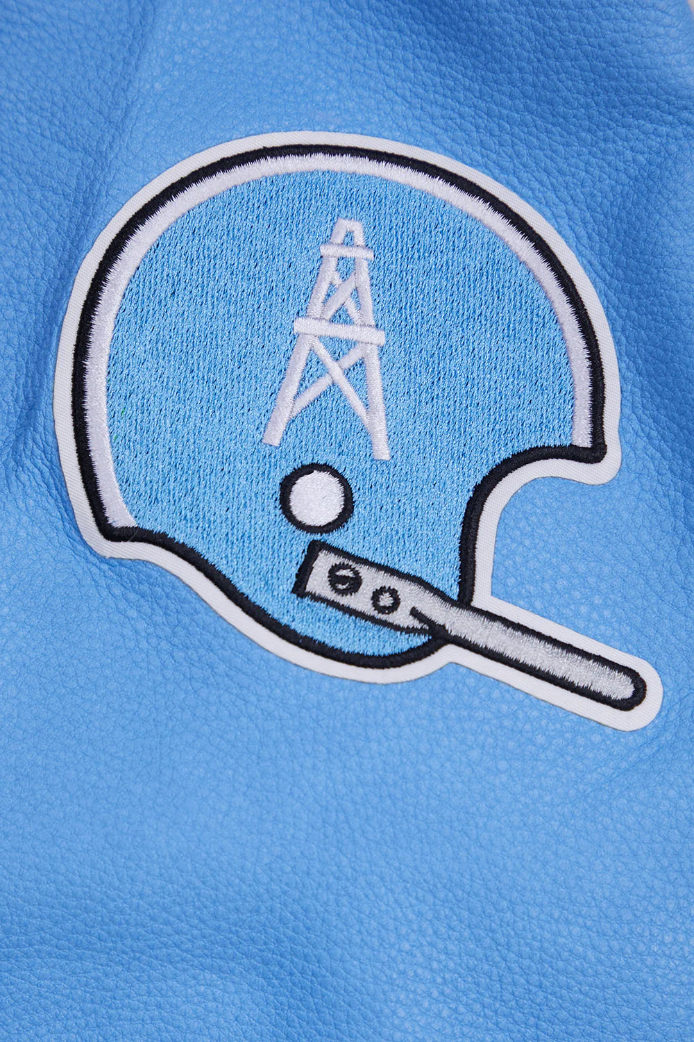 NFL HOUSTON OILERS RETRO CLASSIC MEN'S RIB WOOL VARSITY JACKET