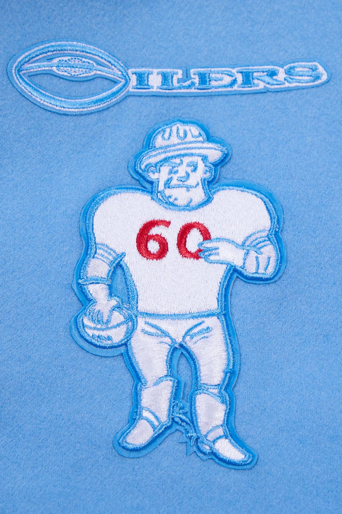 NFL HOUSTON OILERS RETRO CLASSIC MEN'S RIB WOOL VARSITY JACKET