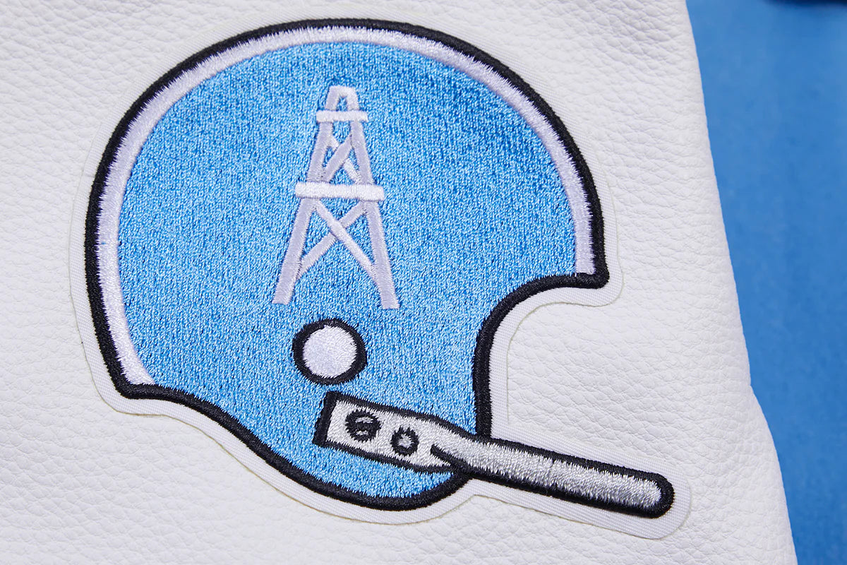 NFL HOUSTON OILERS RETRO CLASSIC MEN'S RIB WOOL VARSITY JACKET