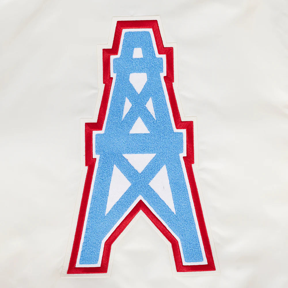 NFL HOUSTON OILERS RETRO CLASSIC MEN'S RIB SATIN JACKET