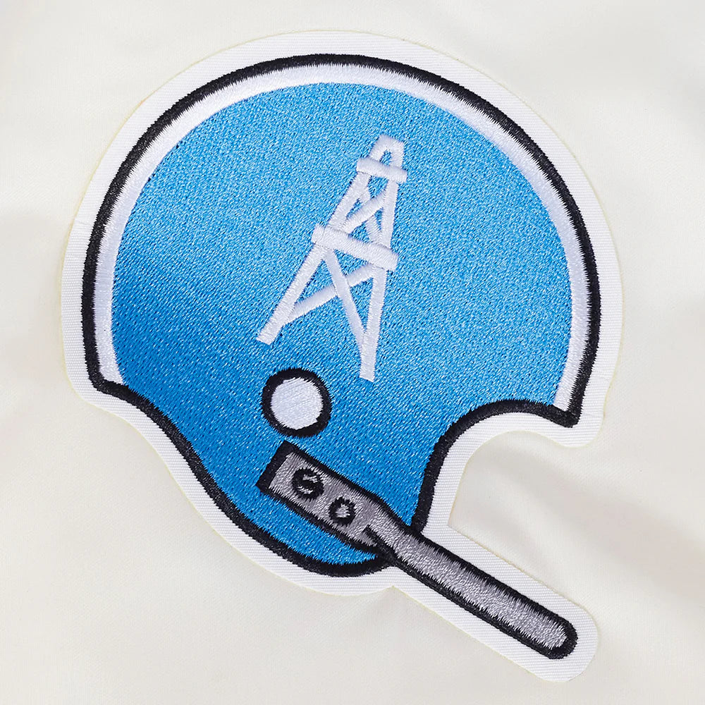 NFL HOUSTON OILERS RETRO CLASSIC MEN'S RIB SATIN JACKET