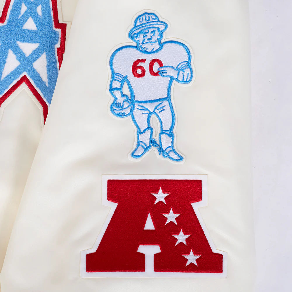 NFL HOUSTON OILERS RETRO CLASSIC MEN'S RIB SATIN JACKET