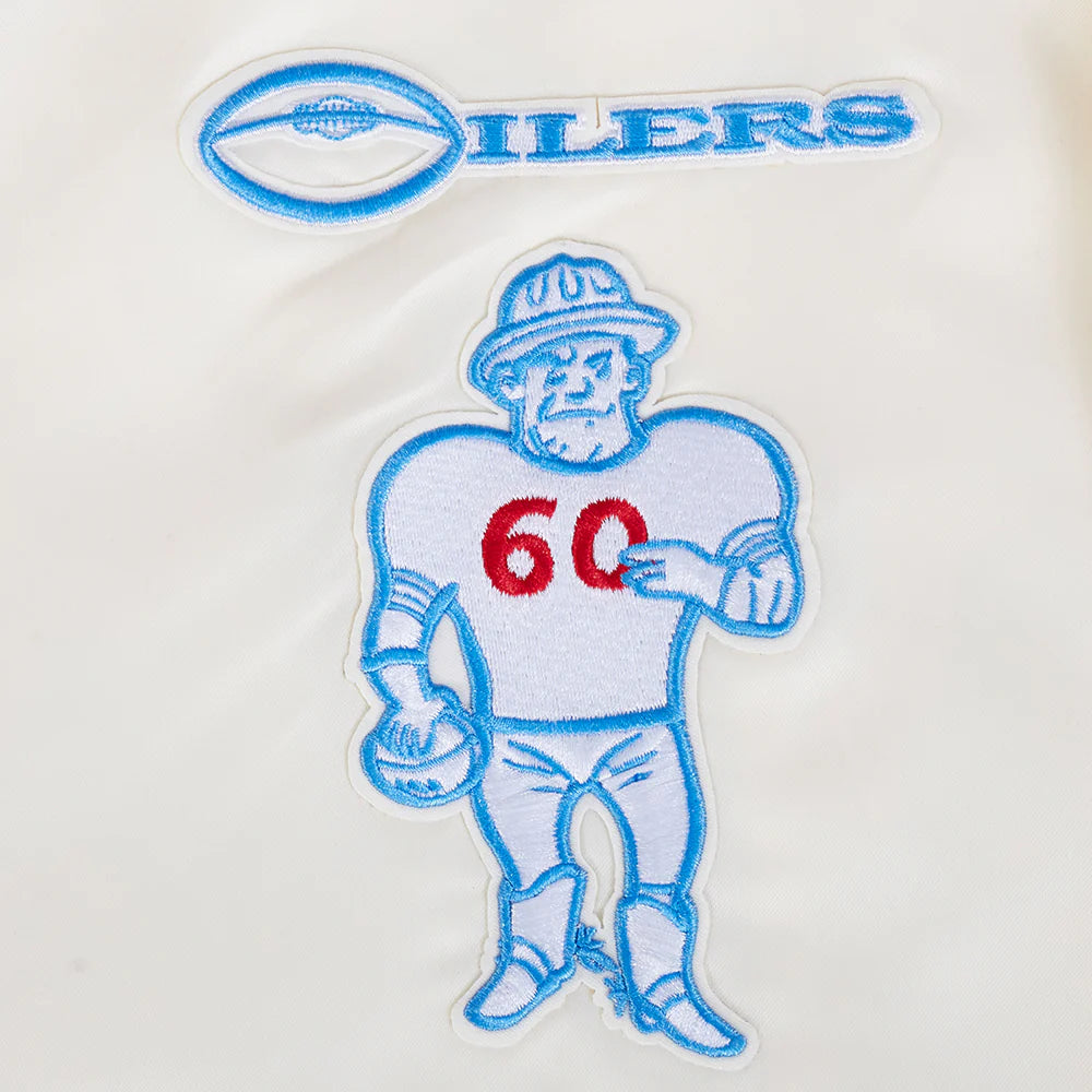 NFL HOUSTON OILERS RETRO CLASSIC MEN'S RIB SATIN JACKET