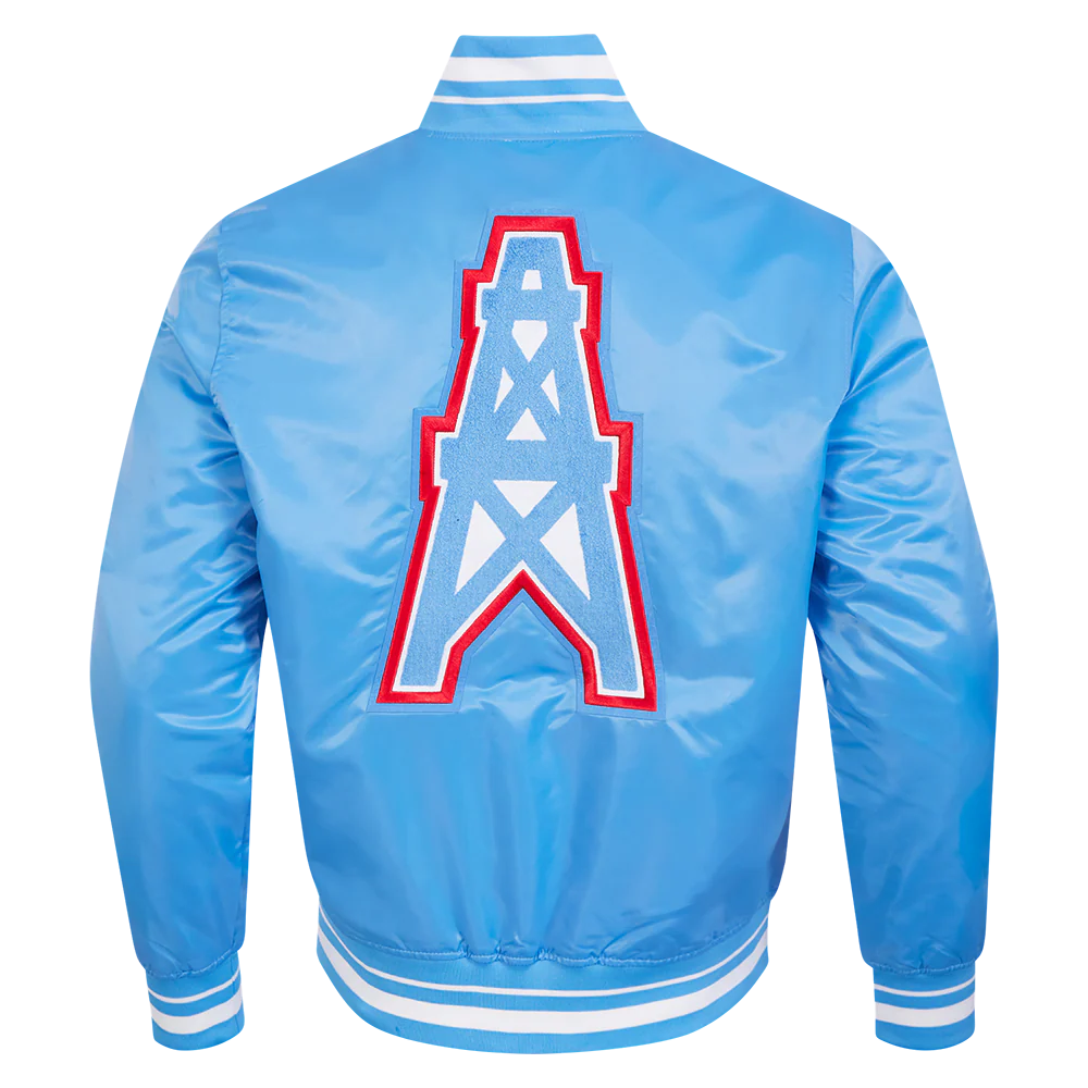 NFL HOUSTON OILERS RETRO CLASSIC MEN'S RIB SATIN JACKET