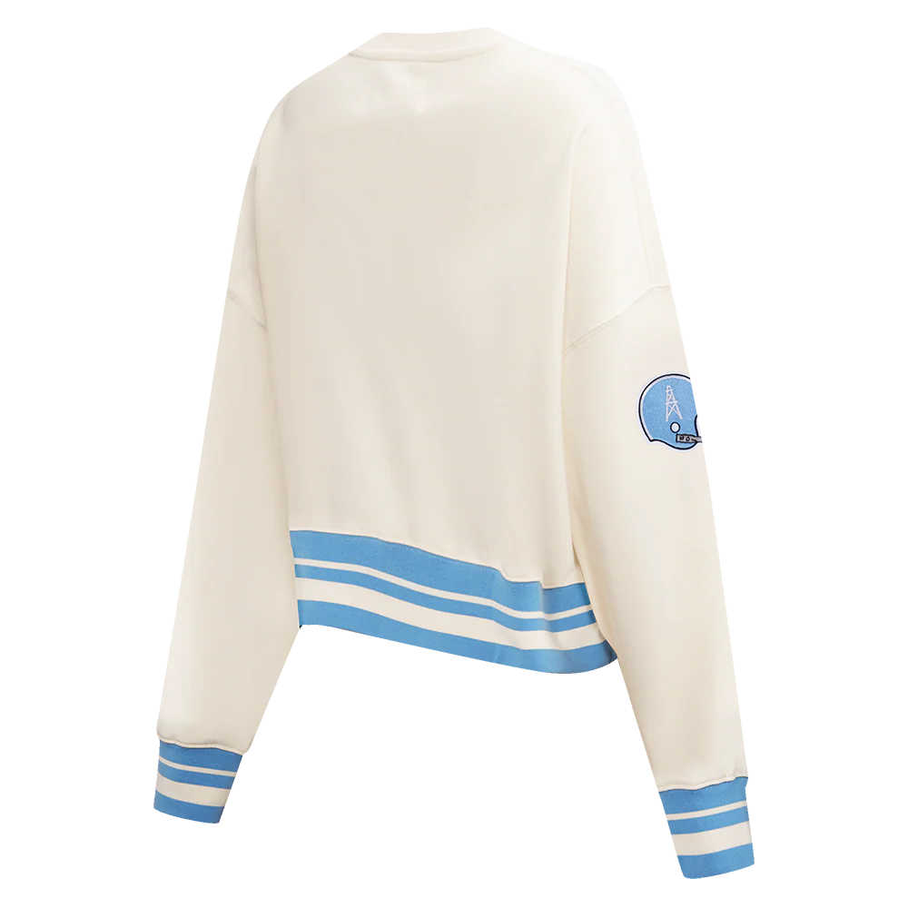 NFL HOUSTON OILERS RETRO CLASSIC WOMEN'S RIB CREWNECK