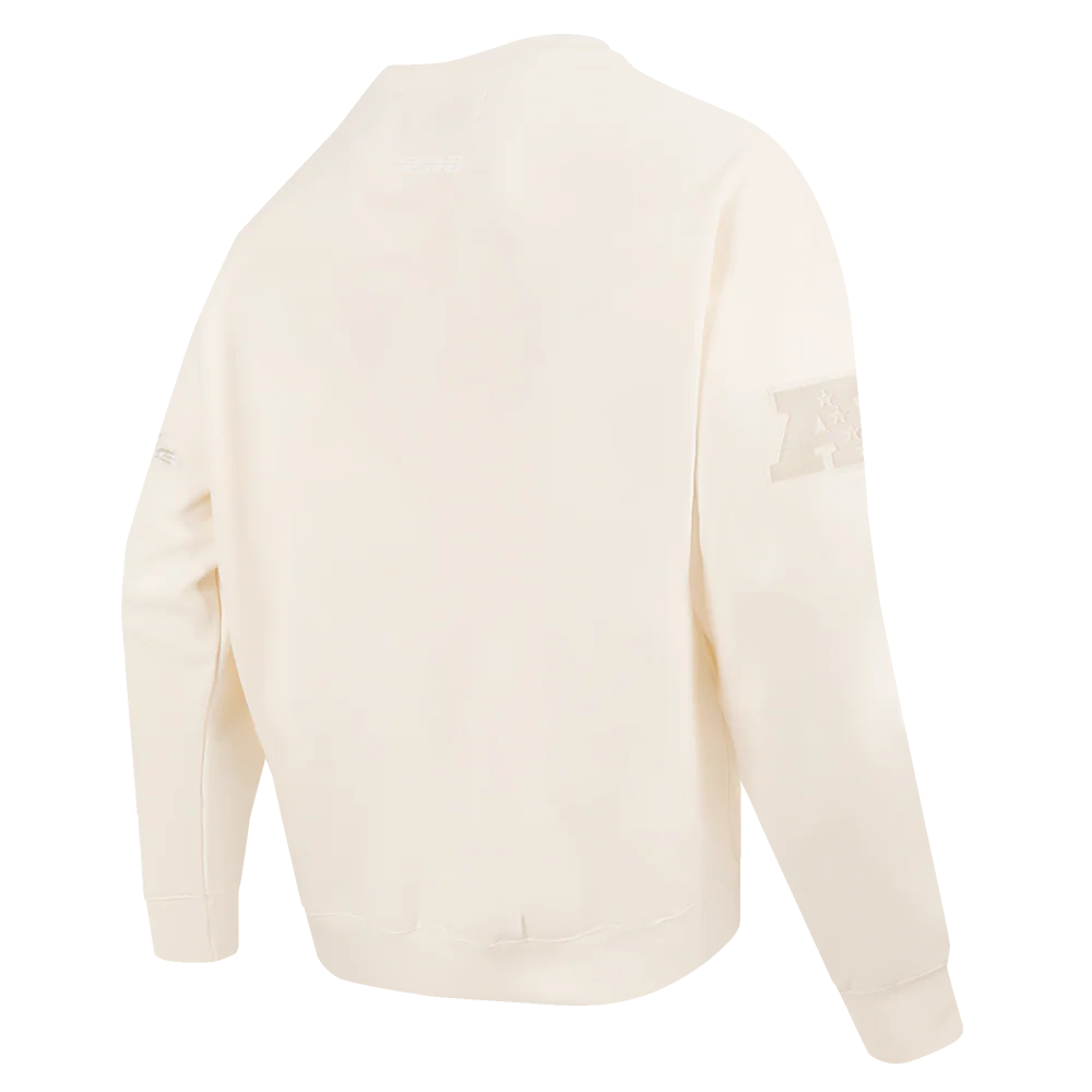 NFL HOUSTON TEXANS NEUTRAL MEN'S DROP SHOULDER FLEECE CREWNECK