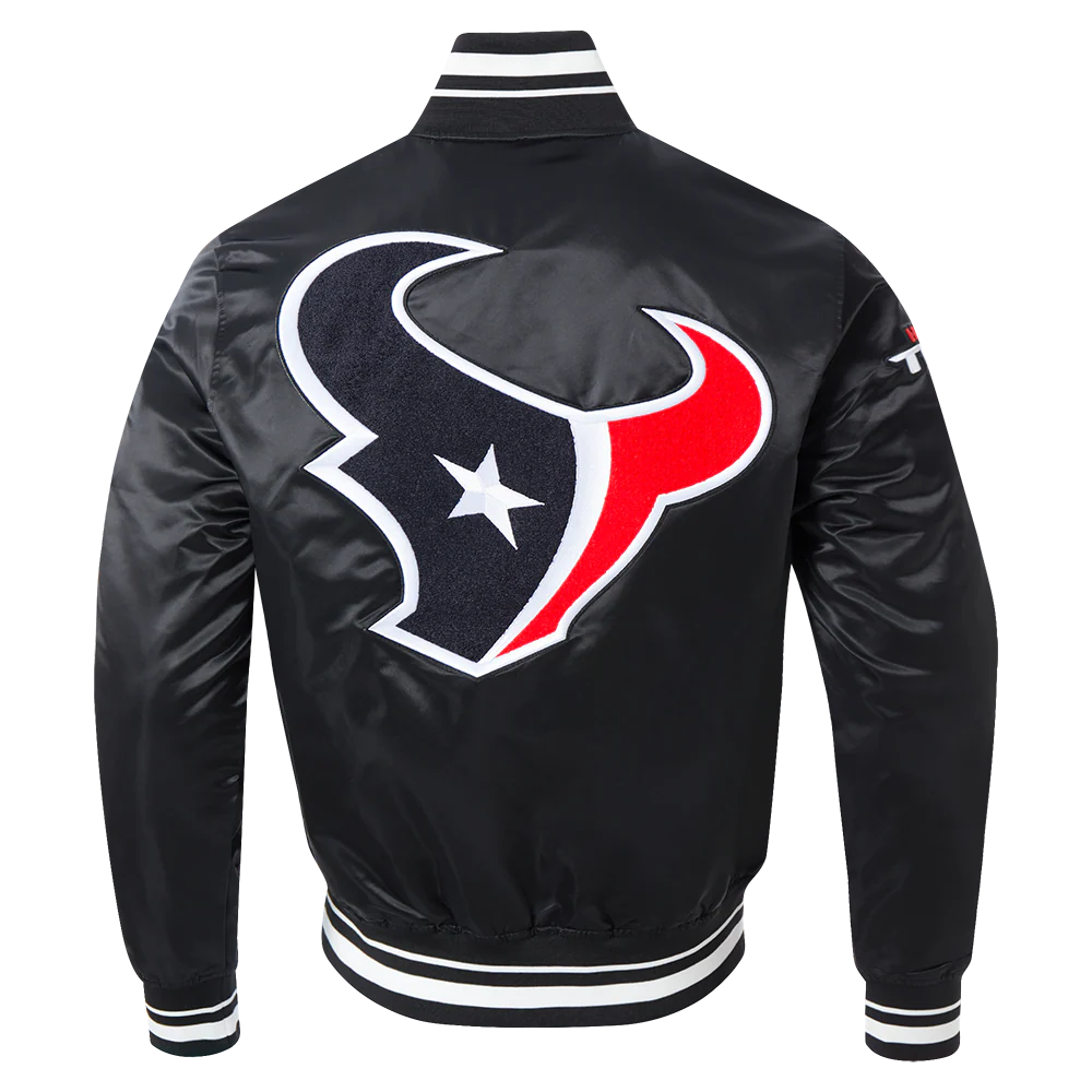 NFL HOUSTON TEXANS CLASSIC MASH UP MEN'S RIB SATIN JACKET
