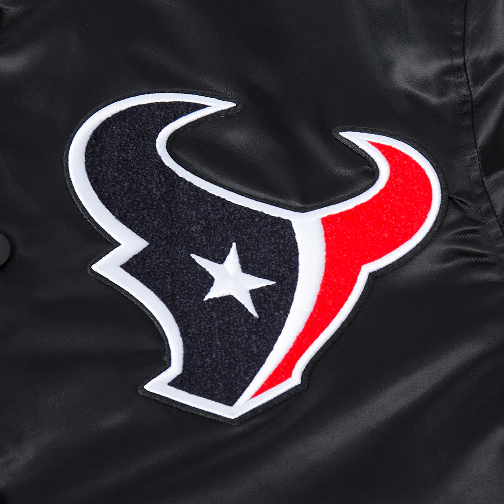 NFL HOUSTON TEXANS CLASSIC MASH UP MEN'S RIB SATIN JACKET