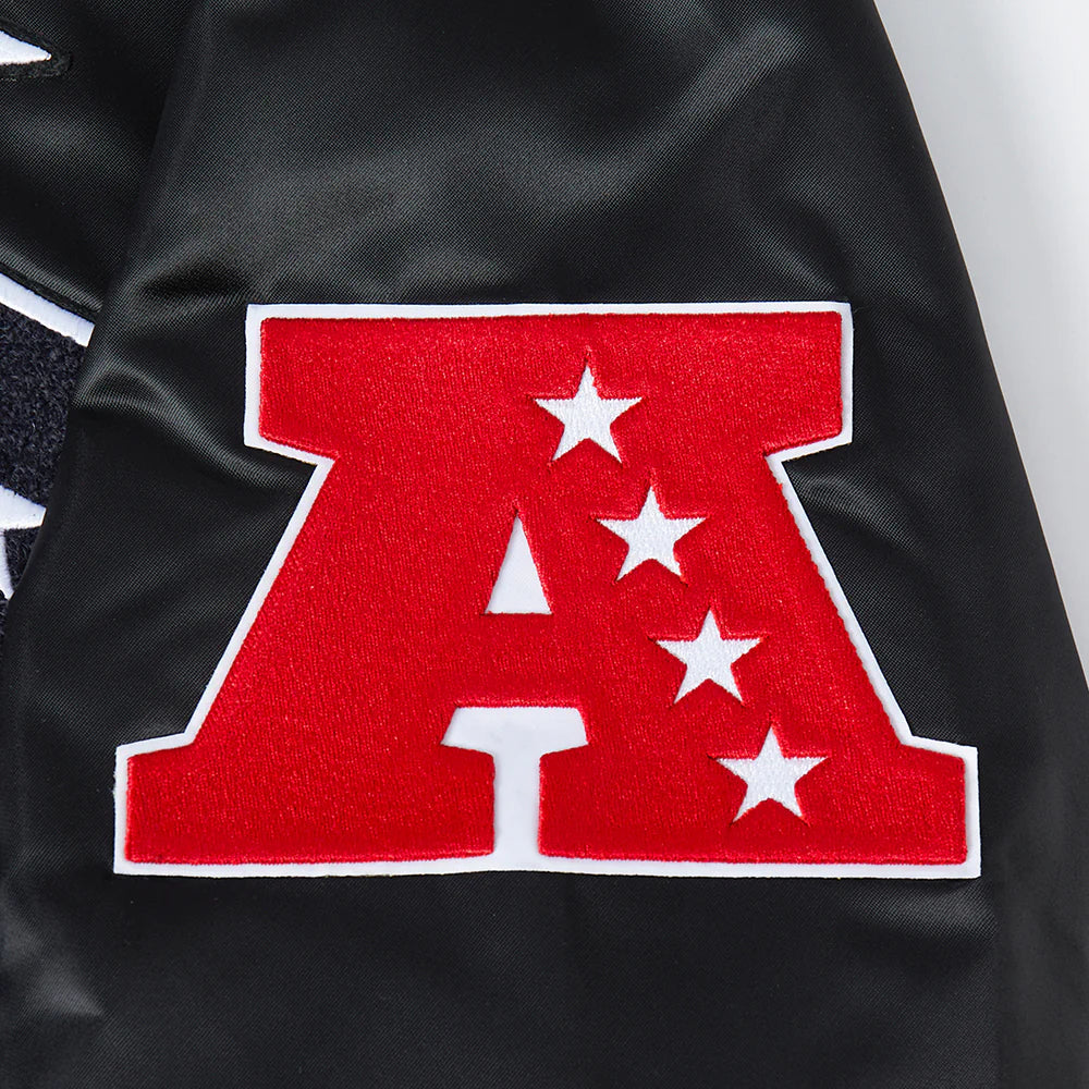 NFL HOUSTON TEXANS CLASSIC MASH UP MEN'S RIB SATIN JACKET