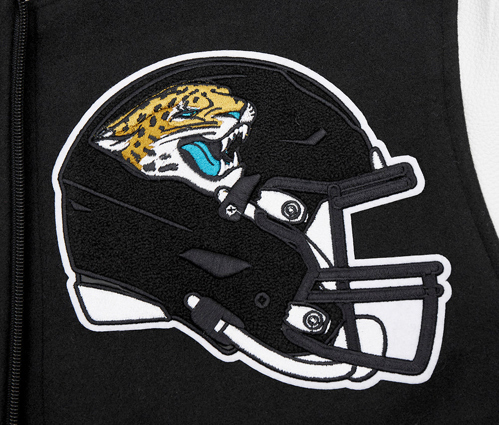 NFL JACKSONVILLE JAGUARS MASHUP MEN'S RIB WOOL VARSITY JACKET