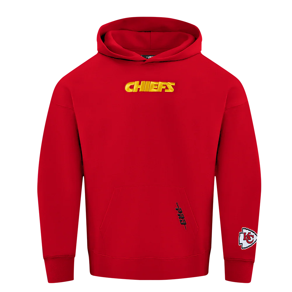 NFL KANSAS CITY CHIEFS WINGSPAN MEN'S DROP SHOULDER FLEECE PULLOVER HOODIE