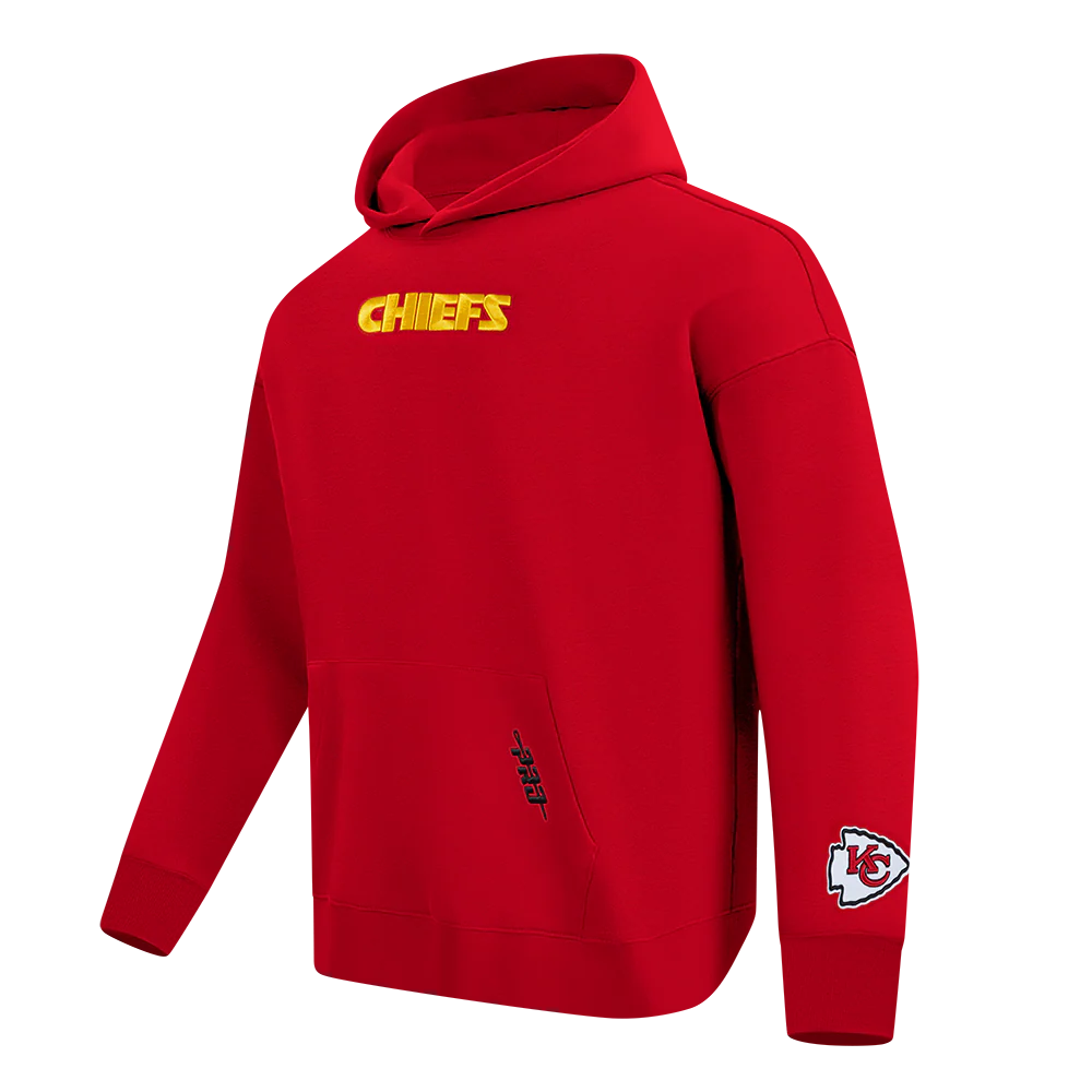 NFL KANSAS CITY CHIEFS WINGSPAN MEN'S DROP SHOULDER FLEECE PULLOVER HOODIE