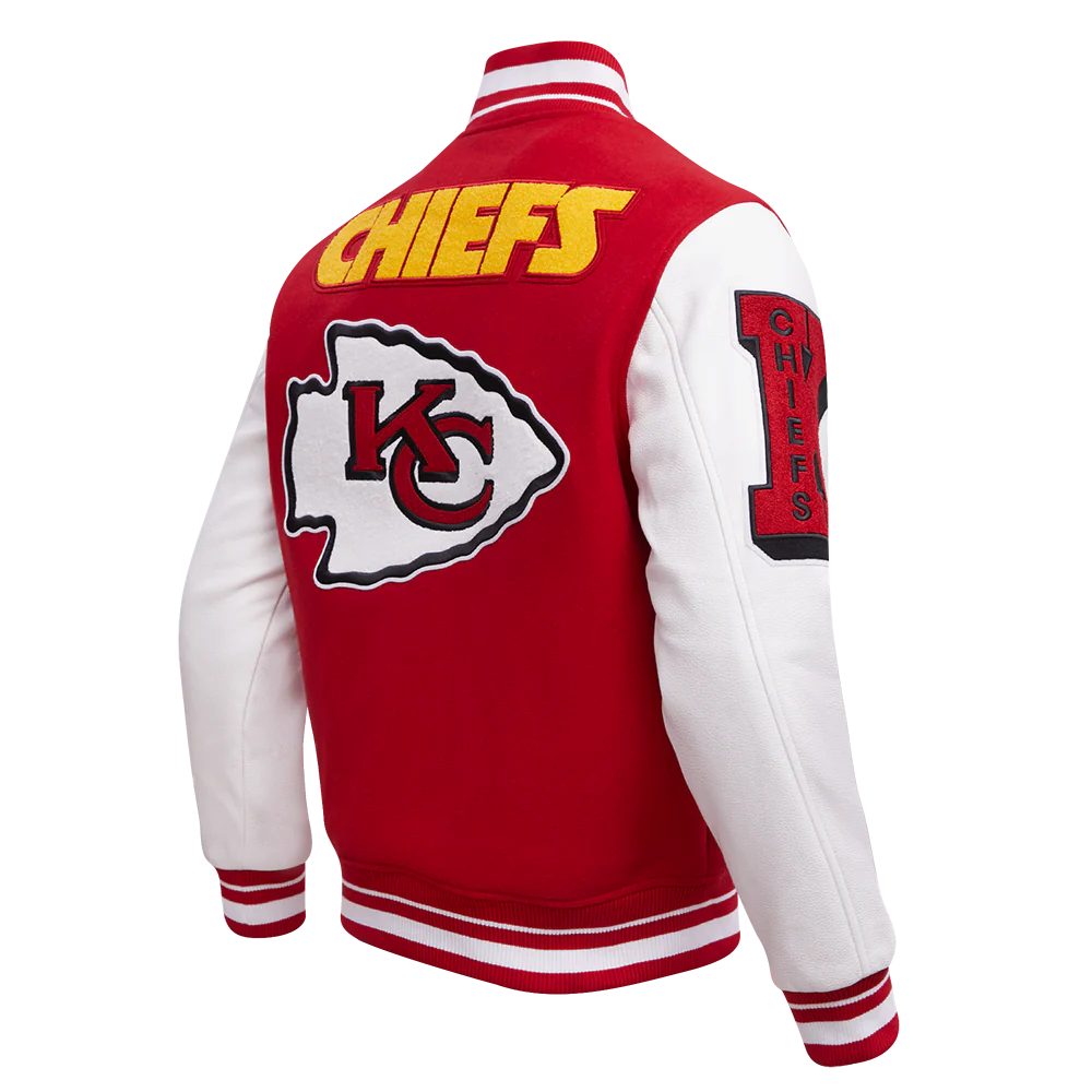 NFL KANSAS CITY CHIEFS MASHUP MEN'S RIB WOOL VARSITY JACKET