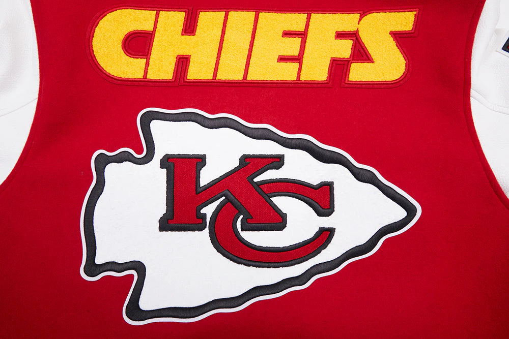 NFL KANSAS CITY CHIEFS MASHUP MEN'S RIB WOOL VARSITY JACKET