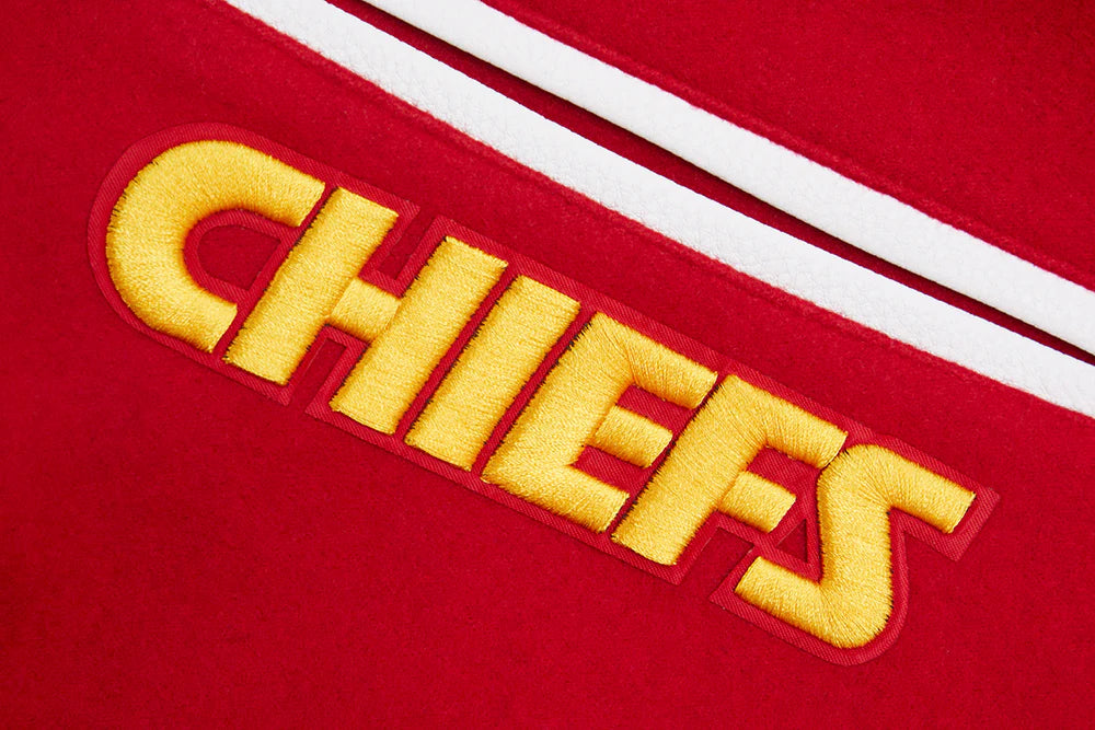 NFL KANSAS CITY CHIEFS MASHUP MEN'S RIB WOOL VARSITY JACKET