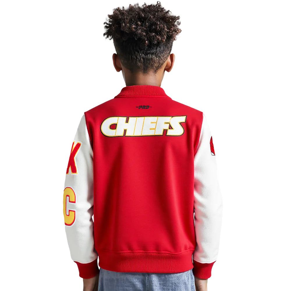 NFL KANSAS CITY CHIEFS CLASSIC BIG BOYS WOOL VARSITY JACKET
