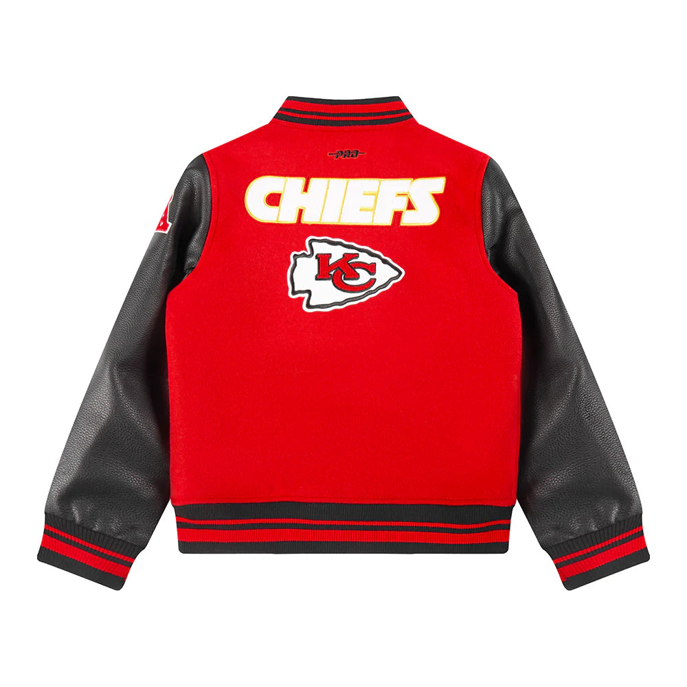 NFL KANSAS CITY CHIEFS RETRO CLASSIC LITTLE BOYS RIB WOOL VARSITY JACKET