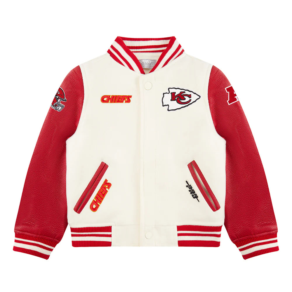 NFL KANSAS CITY CHIEFS RETRO CLASSIC TODDLER BOYS RIB WOOL VARSITY JACKET