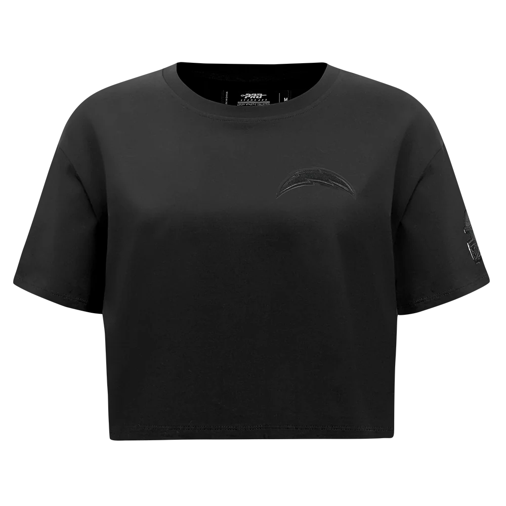 NFL LOS ANGELES CHARGERS TRIPLE BLACK WOMEN'S SJ BOXY TEE