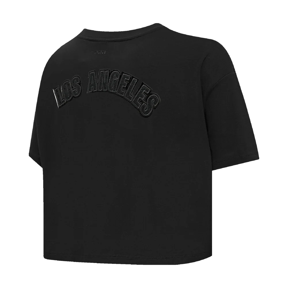 NFL LOS ANGELES CHARGERS TRIPLE BLACK WOMEN'S SJ BOXY TEE